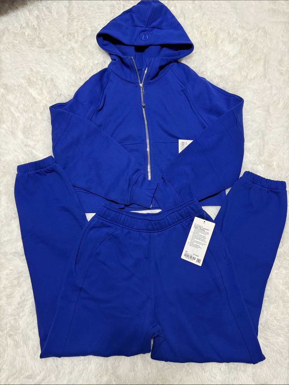 NWT lululemon Scuba Oversized Full-Zip Hoodie and Jogger Blue XS/S Set NWT